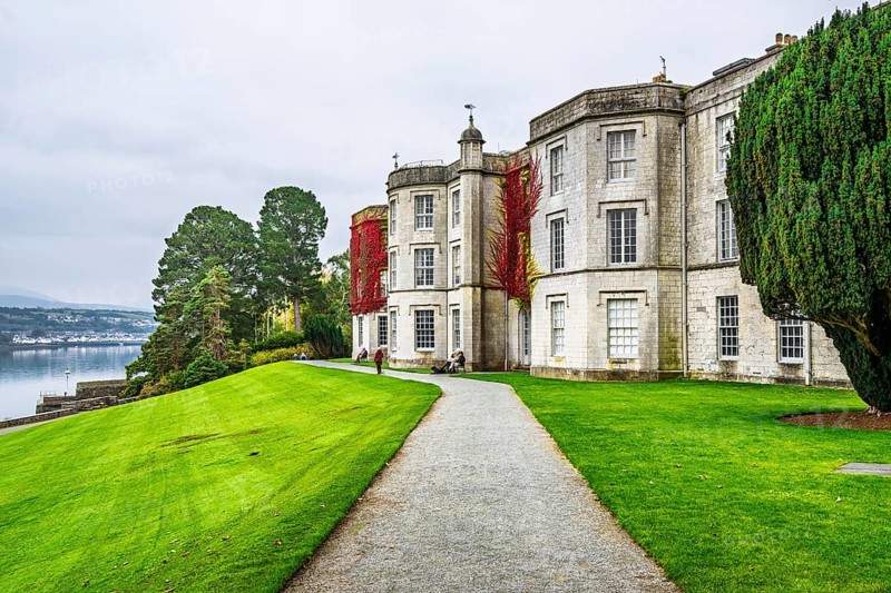 Autumn colors over Plas Newydd House and Gardens and Parkland, Llanfairpwllgwyngyll, Anglesey, Wales, UK