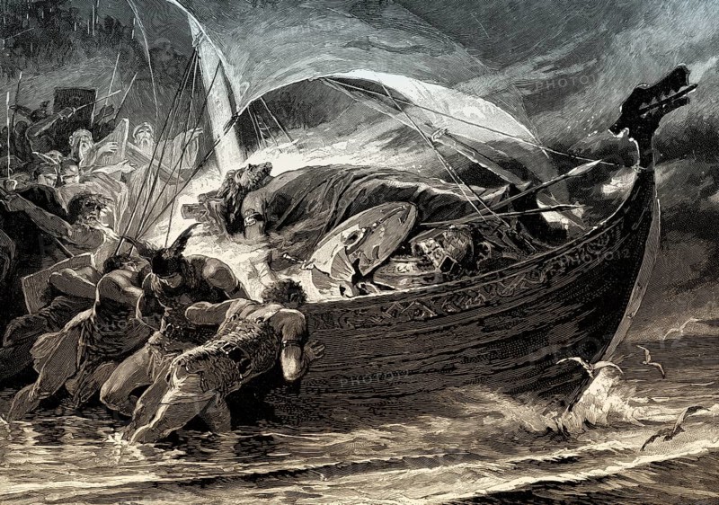 Viking ship burial, 9th century