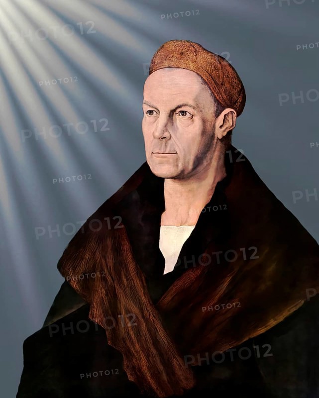 Portrait of Jakob Fugger, 1459, 1525, German businessman, digitally edited according to a painting by Albrecht Dürer, 1518