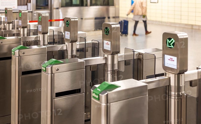 Toronto, Canada, 10 March, 2026: Toronto TTC Metrolinx Presto machines at a busy Bloor and Yonge station. A contactless smart card is used to gain access to public transportation