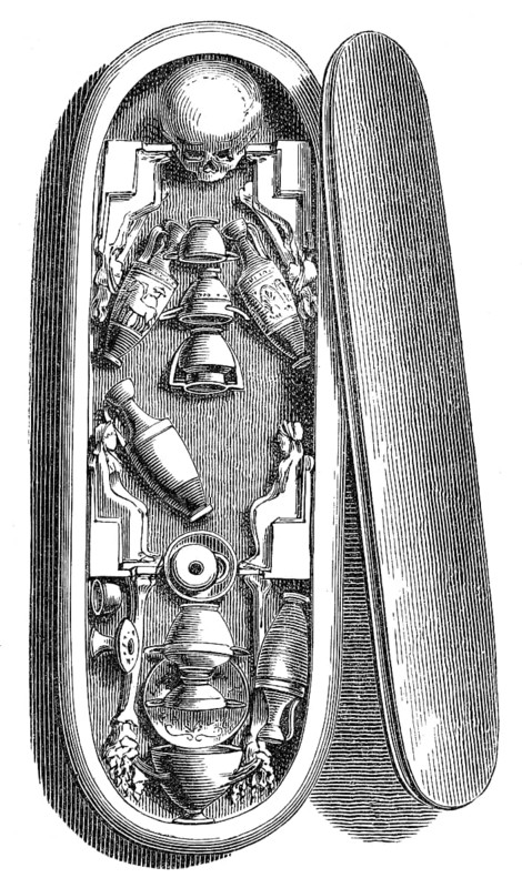 Grave goods of an ancient Greek coffin