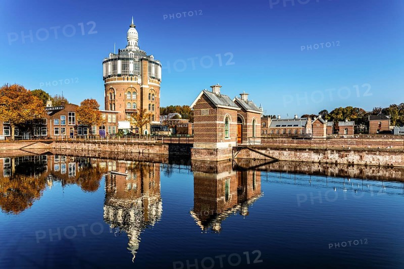 Historic water tower De Esch, oldest preserved water tower in the country, Kralingen, Rotterdam, the Netherlands