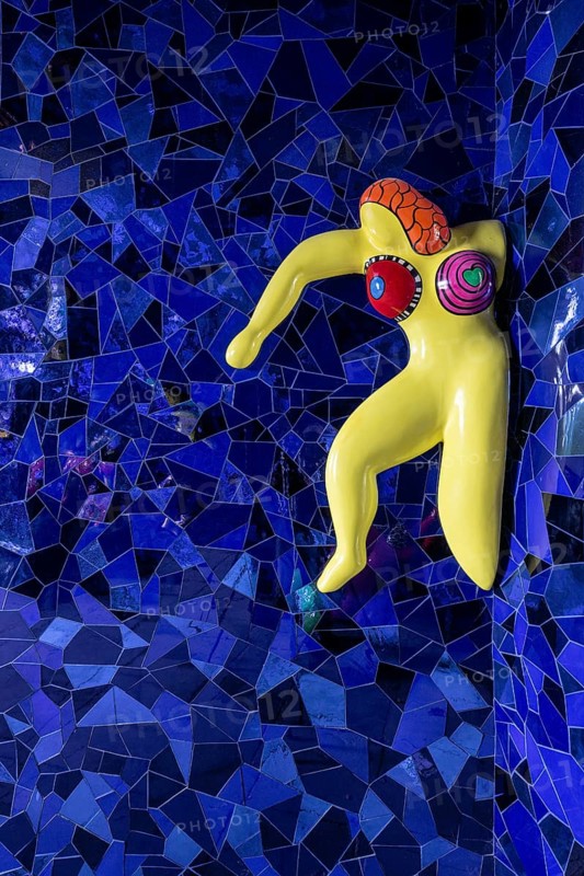 The grotto in the Herrenhausen Gardens with sculptures by Niki de Saint Phalle, Hanover, Lower Saxony, Germany