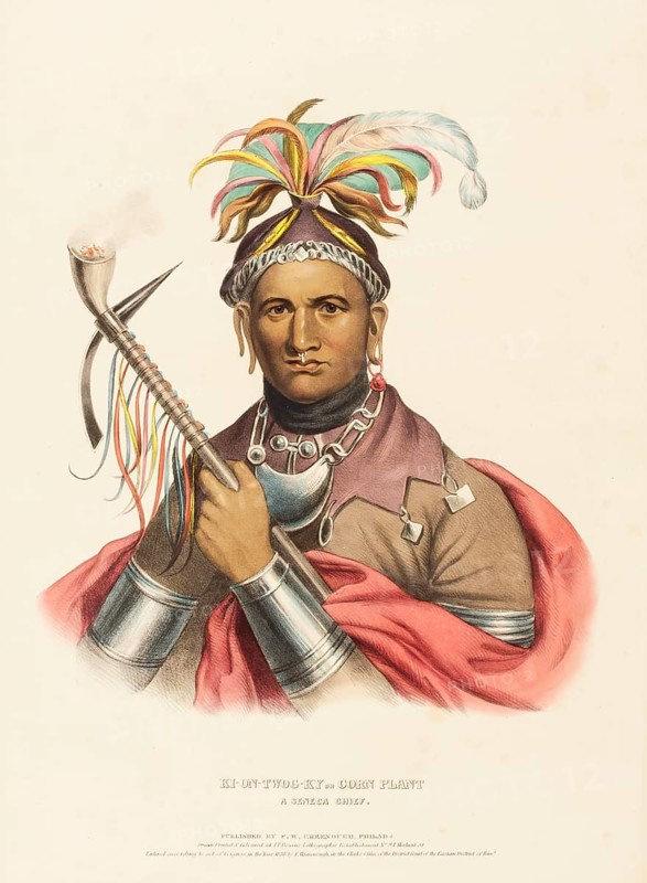Ki-On-Twog-Ky (1836), Native American, Historical Native American tribes from North America, Charles Bird King (1785, 1862), Historical, digitally restored reproduction from a 19th century original, Record date not stated