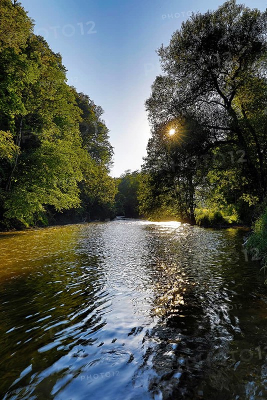 The River Our, Gemünd an der Our, Ösling, Islek, Southern Eifel nature park Park, Rhineland-Palatinate, Germany