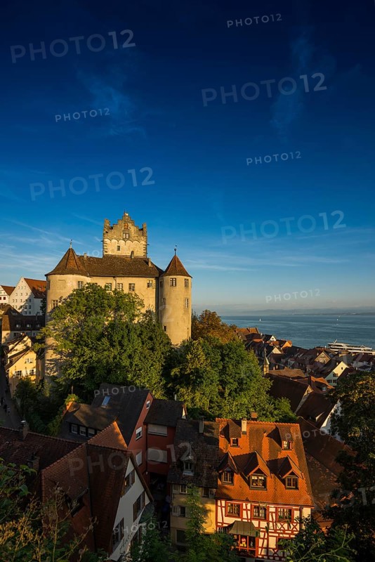 Meersburg Castle, Old Castle, Sunset, Meersburg, Lake Constance, Baden-Württemberg, Germany
