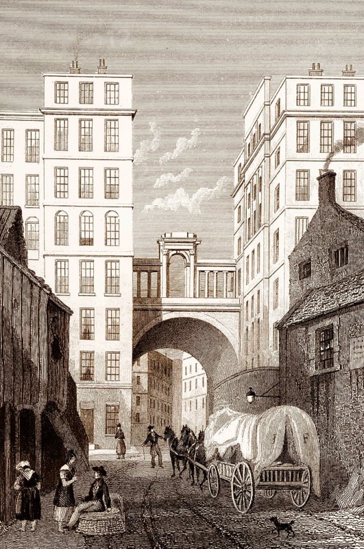 The Regent Bridge, Edinburgh, Scotland, 19th century, from Modern Athens by Th. H. Shepherd