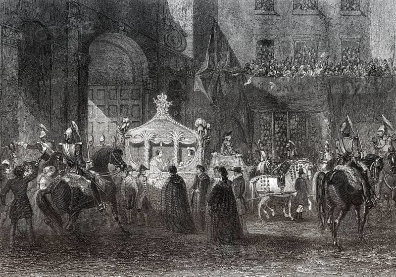 Der erste Besuch von Königin Victoria in der Londoner City als Königin, Temple Bar Zeremonie, 1837