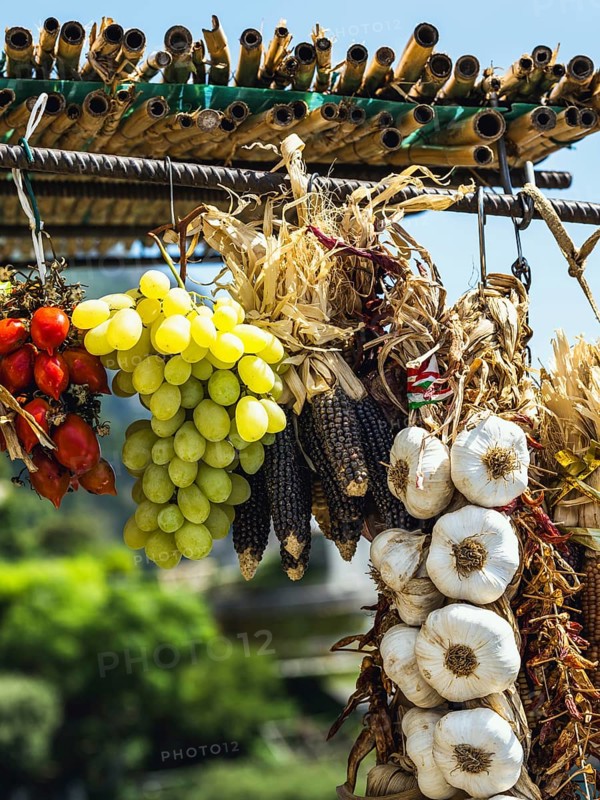 Fruits and vegetables at the roadside shop on Amalfi Drive, Amalfi Coast, Positano, Italy