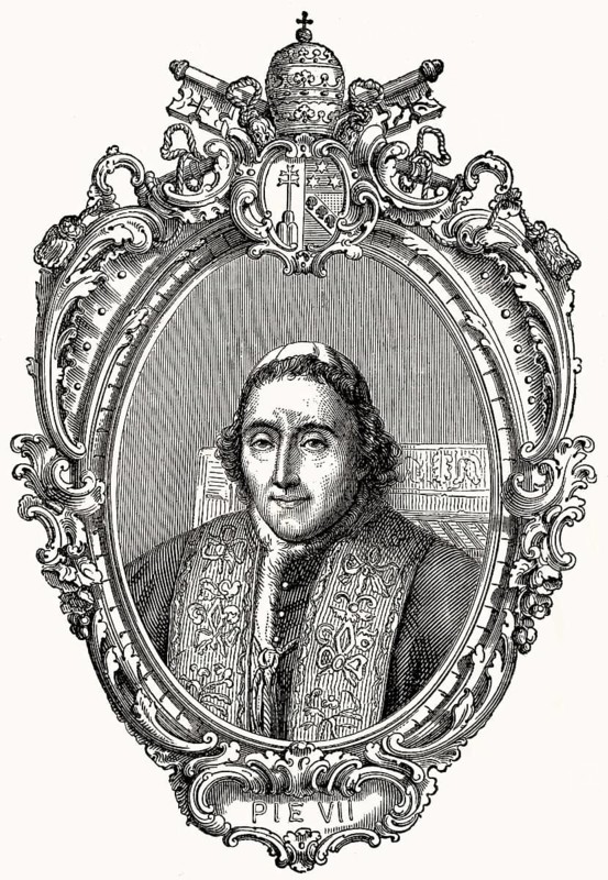 Pope Pius VII, 14 August 1742 – 20 August 1823, reigned as Pope from 14 March 1800 to his death