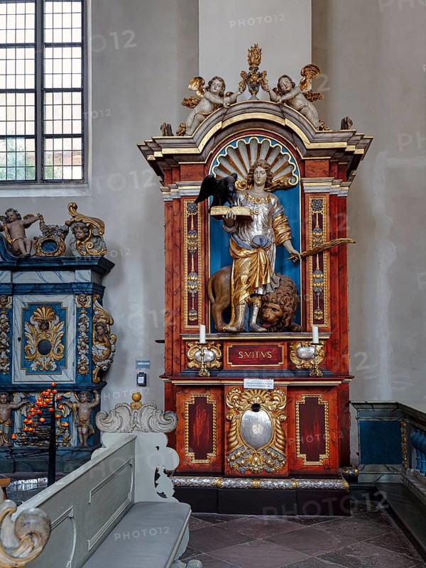 Baroque parish church of St Stephen and St Vitus, Vitus Monument, former abbey and Corvey Castle, the Carolingian westwork and the Civitas Corvey, interior view, Höxter, Germany