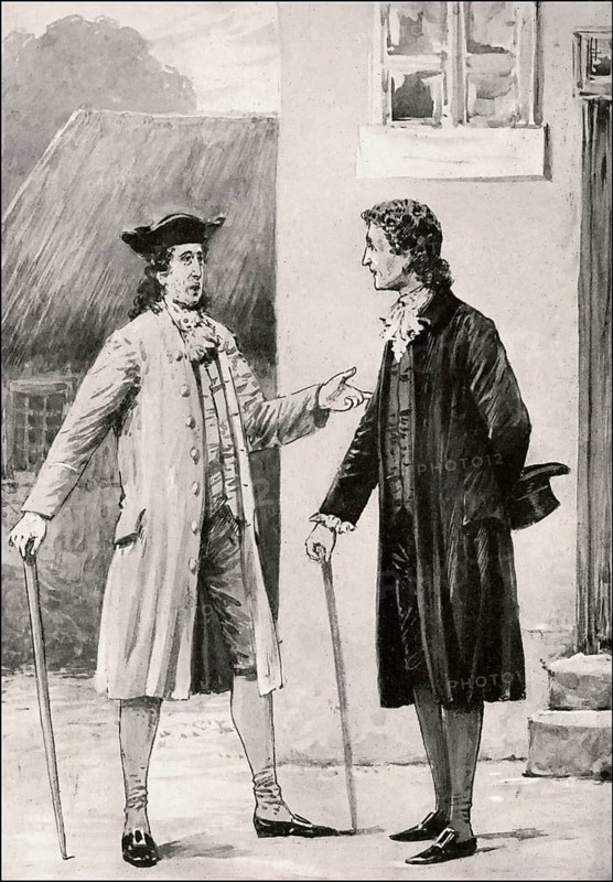 The pastor meets the judge, Hermann and Dorothea, an epic poem by Johann Wolfgang von Goethe