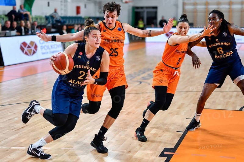 POLKOWICE, POLAND - OCTOBER 26, 2022: Baskteball match EuroLeague Women between BC Polkowice -Fenerbahce. In action Kayla McBride.
