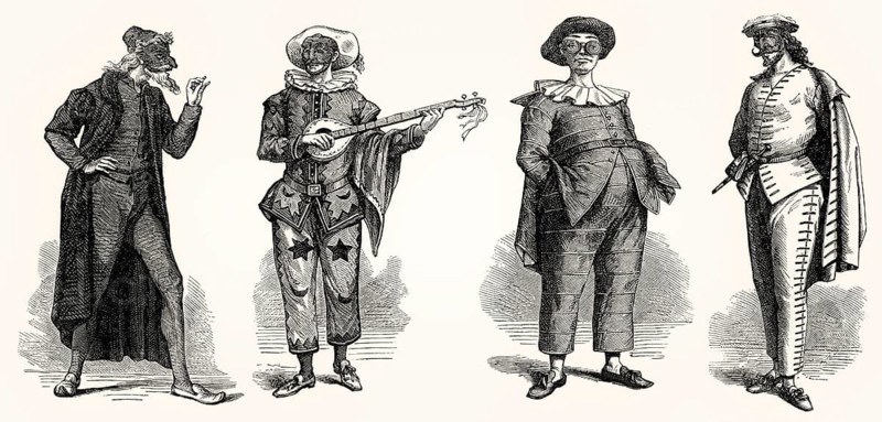 Classic characters, Carnival of Venice, Venice, Italy, 19th century