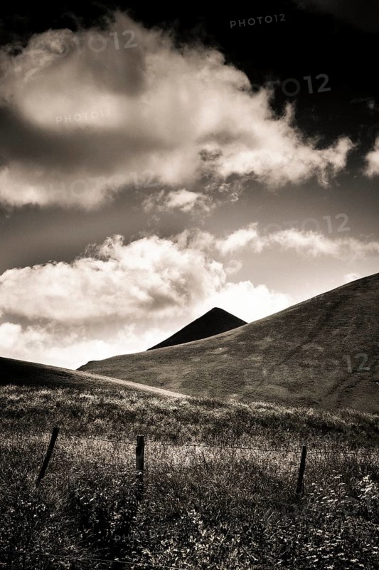 The Monts Dore. Regional park of the Auvergne volcanoes. The Puy de Monne at the Croix Morand pass, Puy de Dome department. Auvergne Rhone Alpes. France