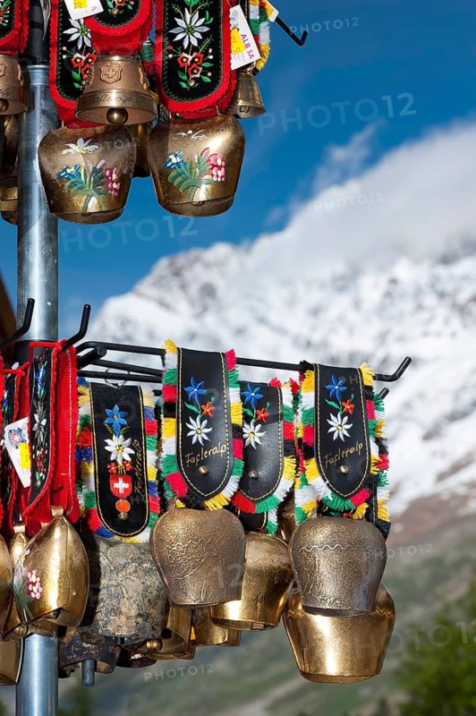 Swiss cowbells as a souvenir, souvenir, symbolic, typical, tradition, traditional, bell, decoration, holiday, travel, tourism, culture, Alps, Valais, Switzerland