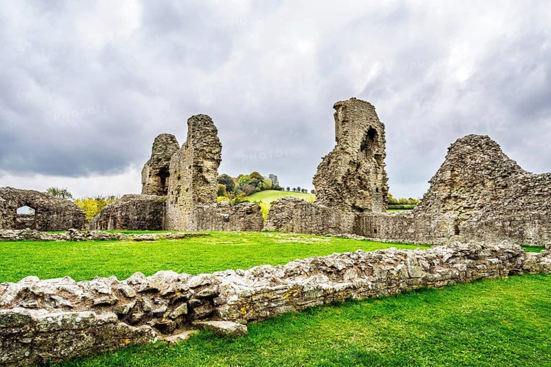 Ruins of Montgomery Castle, Montgomery, Powys, Wales, UK