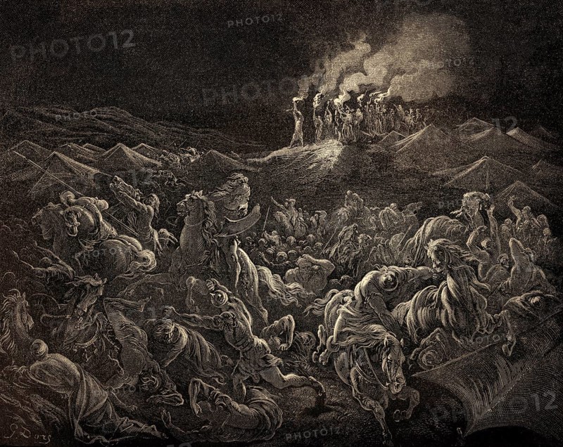 The Midianites Put to Flight, Old Testament, Gustave Doré, 1863