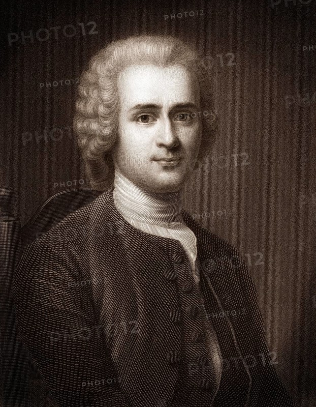 Jean-Jacques Rousseau, 1712 - 1778, a Swiss writer, philosopher, educator, naturalist and composer of the Enlightenment, Portrait von Jean-Jacques Rousseau, 1712 - 1778, ein Schweizer Schriftsteller, Philosoph, Pädagoge, Naturforscher und Komponist der Aufklärung