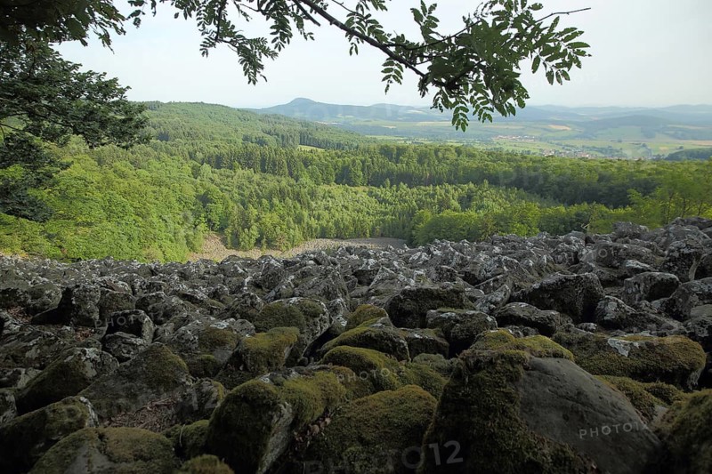 View from Schafstein, UNESCO, Biosphere Reserve, Lange Rhön, Bavaria, Germany