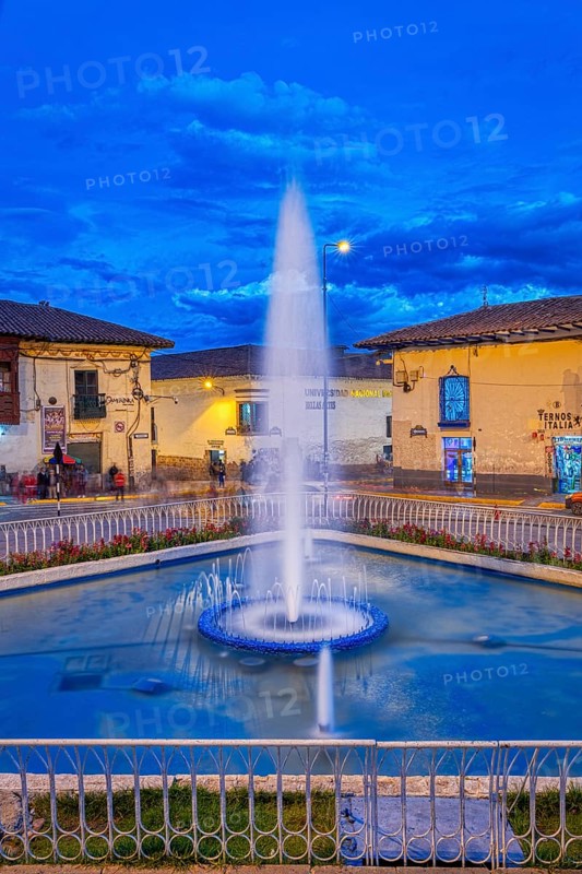 Fountain, Plaza San Francisco, Cusco, Peru