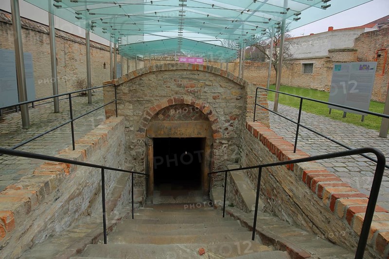Entrance to the mikveh - Jewish ritual bath, UNESCO Judenhof, SchUM, Speyer, Rhineland-Palatinate, Germany