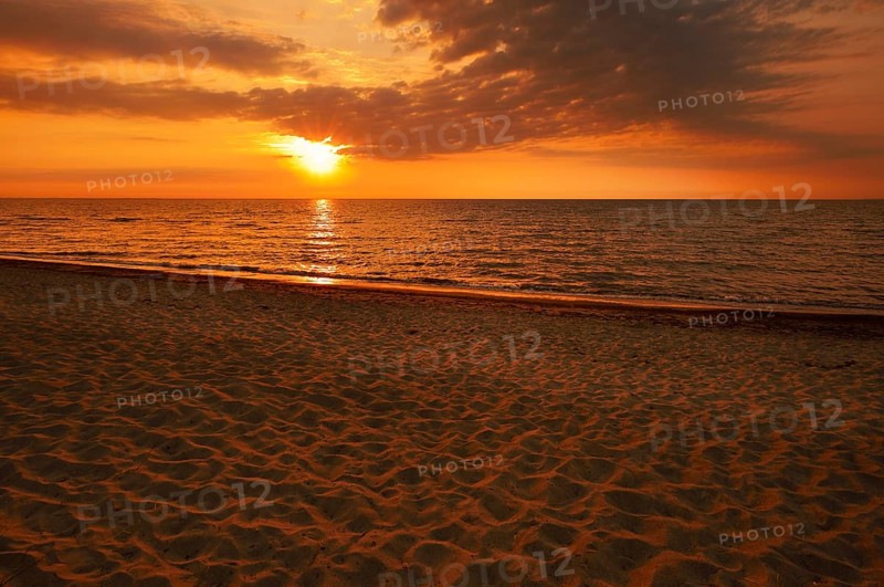 Beach at sunrise, Baltic Sea, Ostholstein, Germany