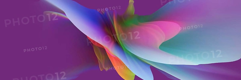 This image features a 3D extrusion effect creating a vibrant, abstract holographic display against a purple background, ideal for modern graphics and artistic projects