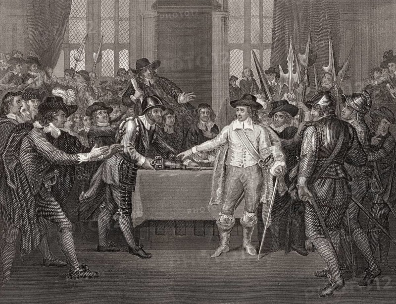 Oliver Cromwell, 1599–1658, English statesman, dissolving the Long Parliament in 1653