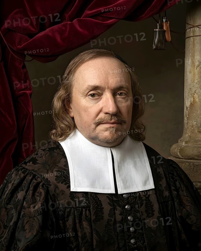 Portrait of Paul Gerhardt, hymn poet, Evangelical Lutheran theologian, historical figure, digitally edited