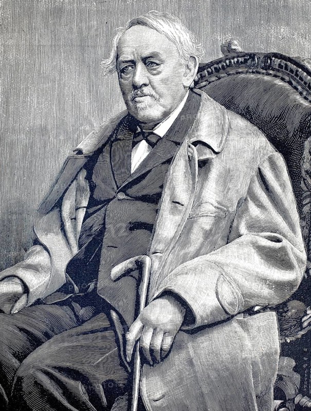 Eduard von Bauernfeld, pseudonyms: Rusticocampius, Feld (born 13 January 1802 in Vienna, died 9 August 1890 in Oberdöbling), Austrian writer, illustration, reproduction from a 19th century original. Authentic, file restored for optimal use, exact date of original unknown, Historical