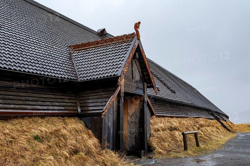 Longhouse in the Viking Museum, Vestvågøy, Lofoten, Norway