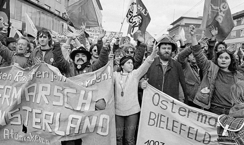 Arrival of the Easter March Ruhr 1983 in Dortmund, Dortmund, Germany