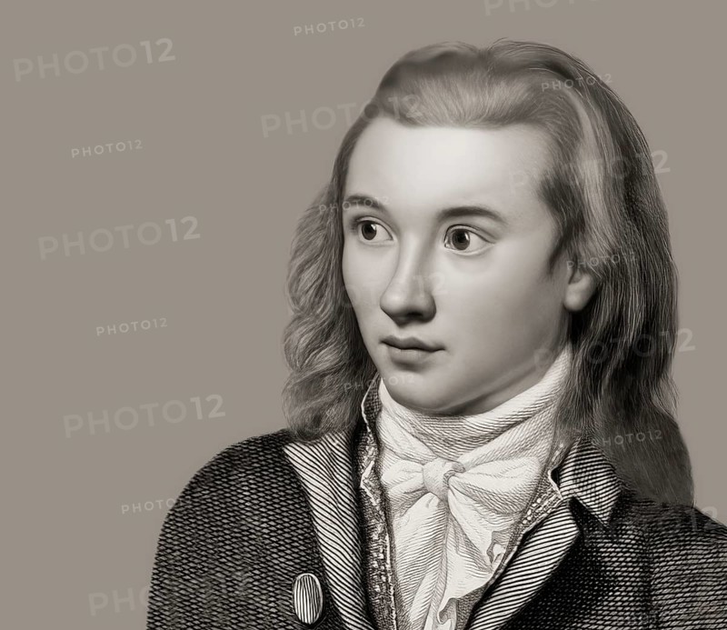 Portrait of Georg Philipp Friedrich Freiherr von Hardenberg, pseudonym and pen name Novalis, 1772 - 1801, German poet of Early German Romanticism, digitally edited