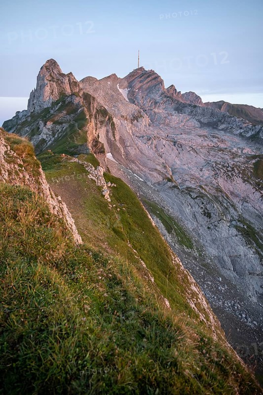 Mountains at sunrise, Säntis, Appenzell Ausserrhoden, Appenzell Alps, Switzerland