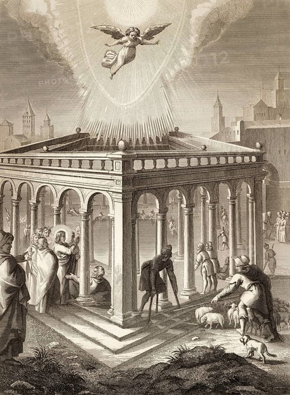 Miracle of Jesus at the Pool of Bethesda, 1853, digitally restored