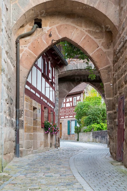Castle gate of Cadolzburg Castle, Bavaria, Germany