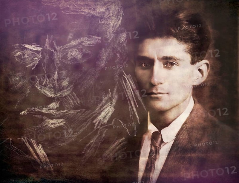Portrait of Franz Kafka, 1883 – 1924, German-speaking Bohemian novelist, digitally edited according to a photograph and a self portrait
