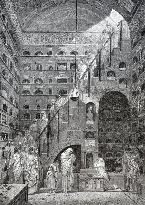 Ein antikes römisches Kolumbarium, Rom, Italien