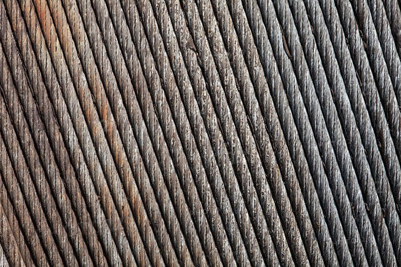 Close-up of old steel cable