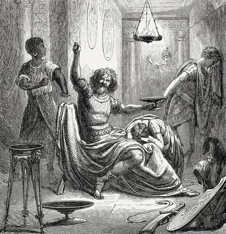 Death of Hannibal or Hannibal Barkas, circa 246-183 BC, Carthaginian military commander