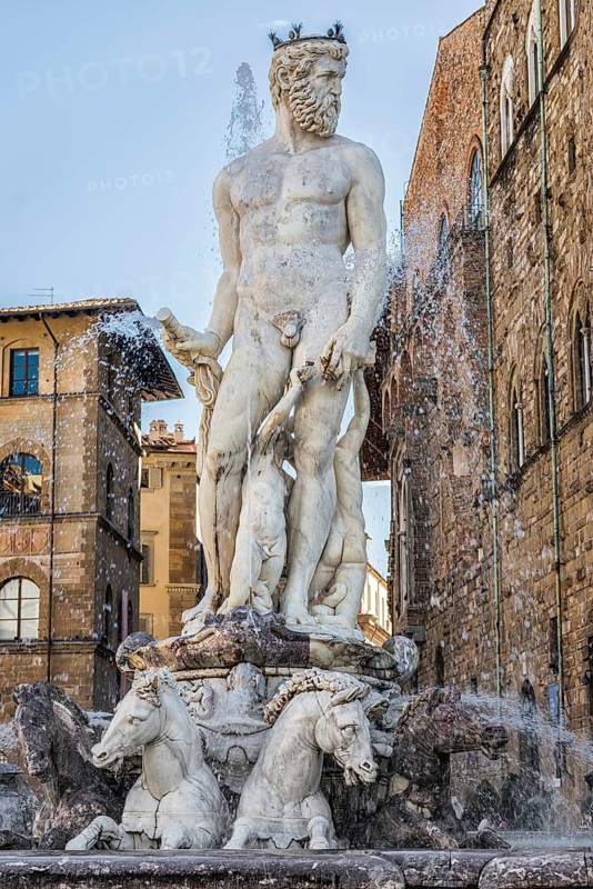 Neptune Fountain, sculpture, art, Renaissance, tourist attraction, monument, sculpture, representation, culture, famous, Piazza della Signoria, Florence, Tuscany, Italy