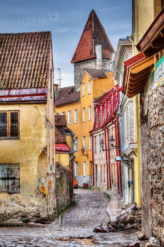 Tallinn Old Town street, Estonia. High Dynamic Range (HDR) image
