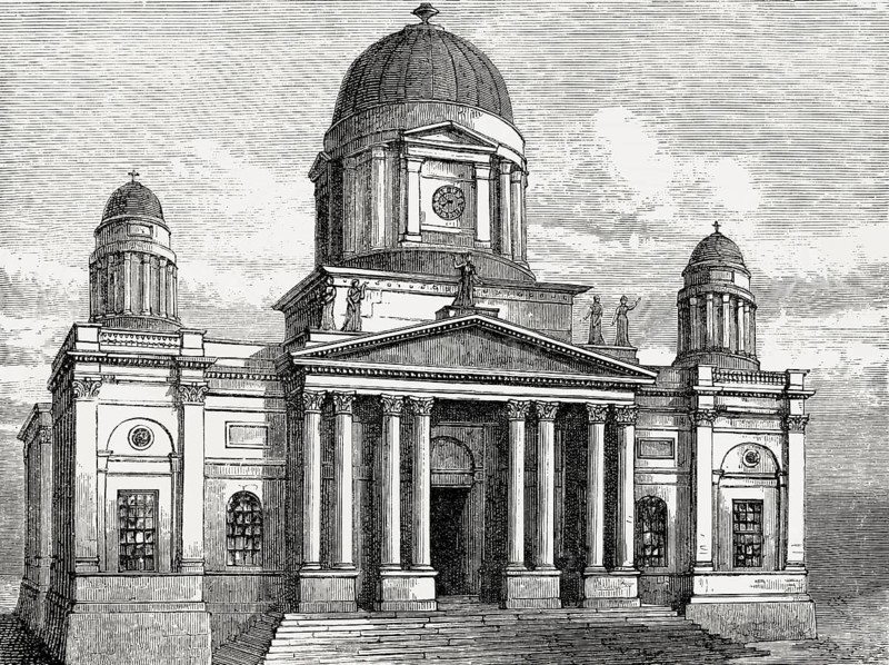 Adam's design for St George's Church, Charlotte Square, Edinburgh, Scotland, 19th century