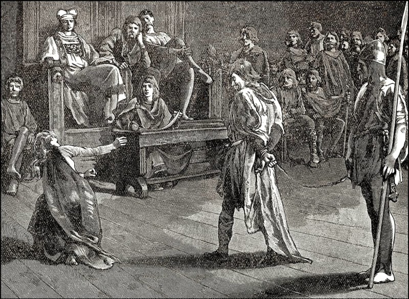 Meeting of the shire-moot or Shire Court, an early Anglo-Saxon court or assembly of English society