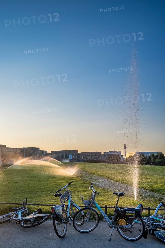 Irrigation in Spreebogenpark, Berlin, Germany