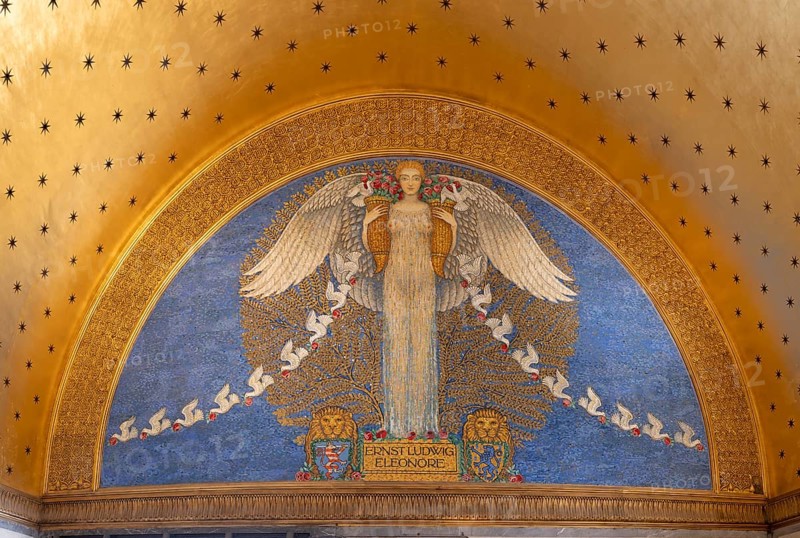 Mosaic painting Fortuna by Joseph Maria Olbrich, wedding tower, Mathildenhöhe Darmstadt, UNESCO World Heritage Site, Germany