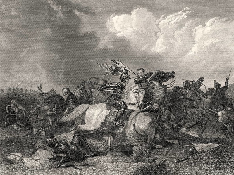 Richard III. und der Earl of Richmond in der Schlacht von Bosworth, 1485, Rosenkriege