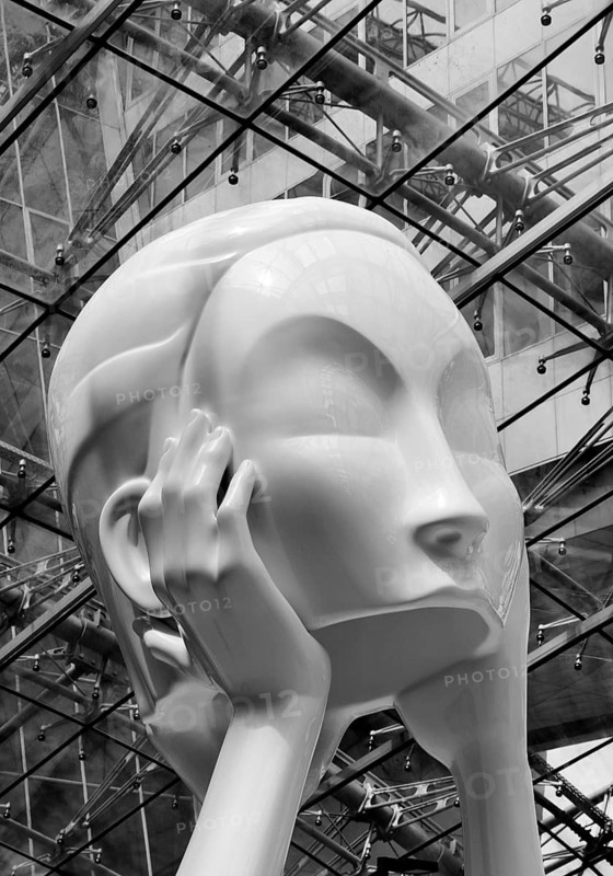 Sculpture entitled Immaterielles by the artist Andreas Schmitten, long-distance railway station, airport, Frankfurt am Main, Hesse, Germany