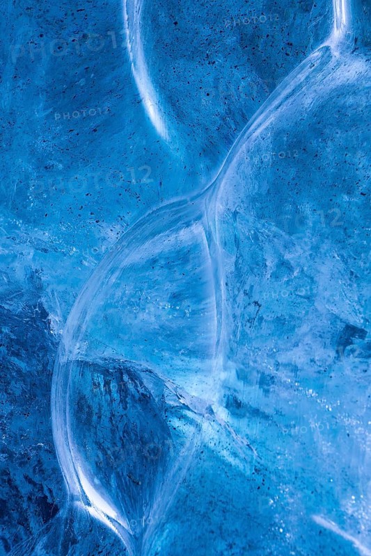 Structures in glacial ice, ice cave, glaciers, Vatnajökull, winter, Iceland, Scandinavia